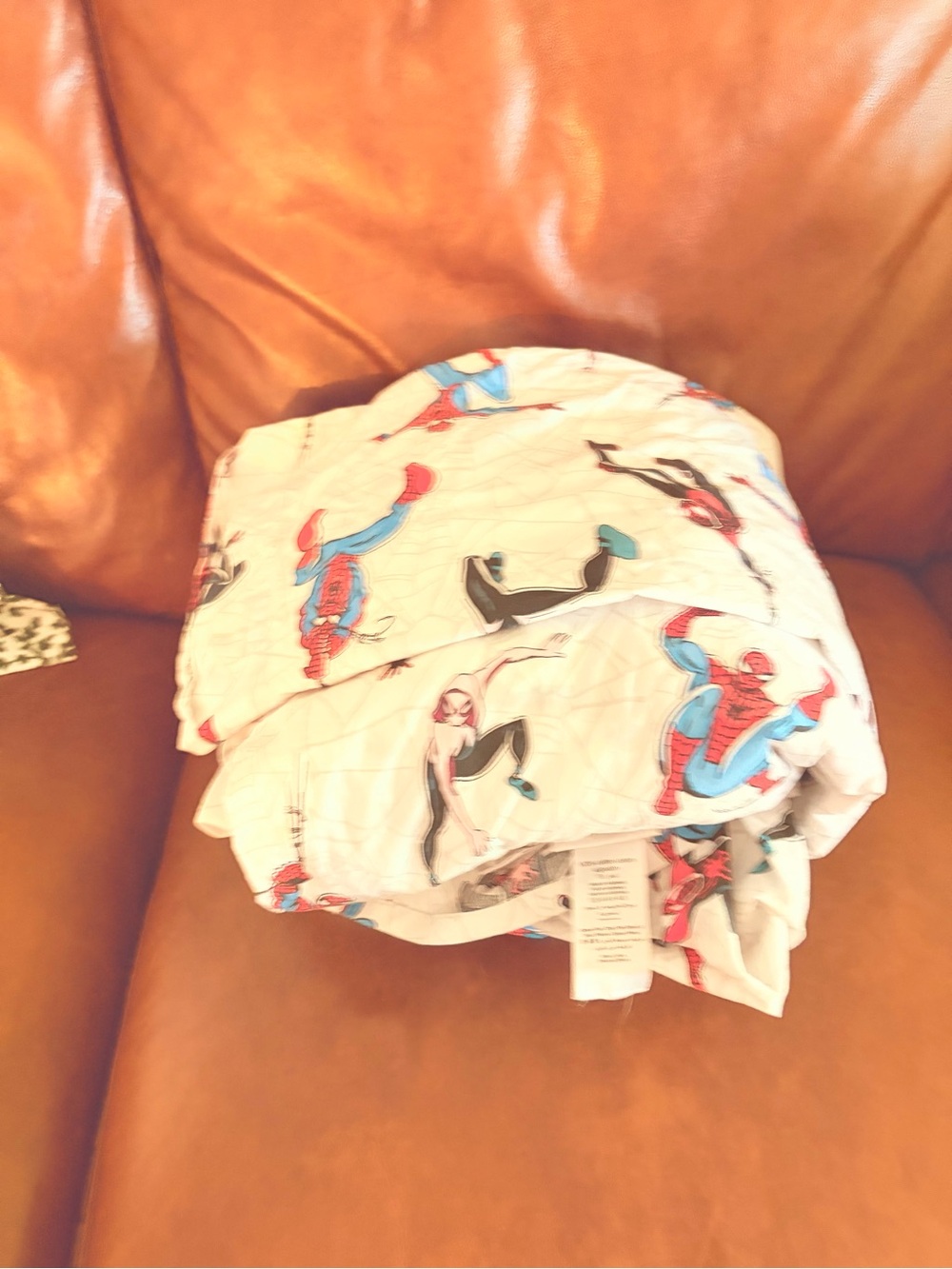 Pottery Barn Kids Spider-Man White, Red, Blue queen set! - Picture 2 of 5